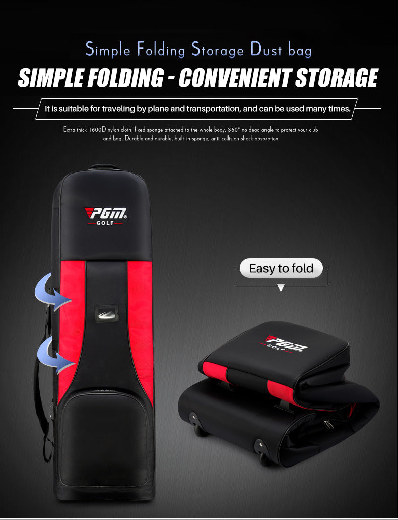 PGM HKB001 durable thick nylon folding travel golf bag with wheels
