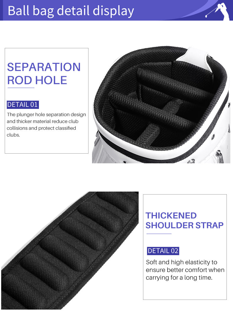 PGM QB085 wholesale 5 divider 14 way ladies golf cart bag blank custom waterproof golf bag