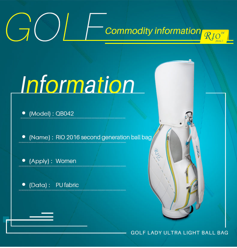 PGM QB042 Woman PU Golf Cart Bag Waterproof Lightweight Staff Golf Bag