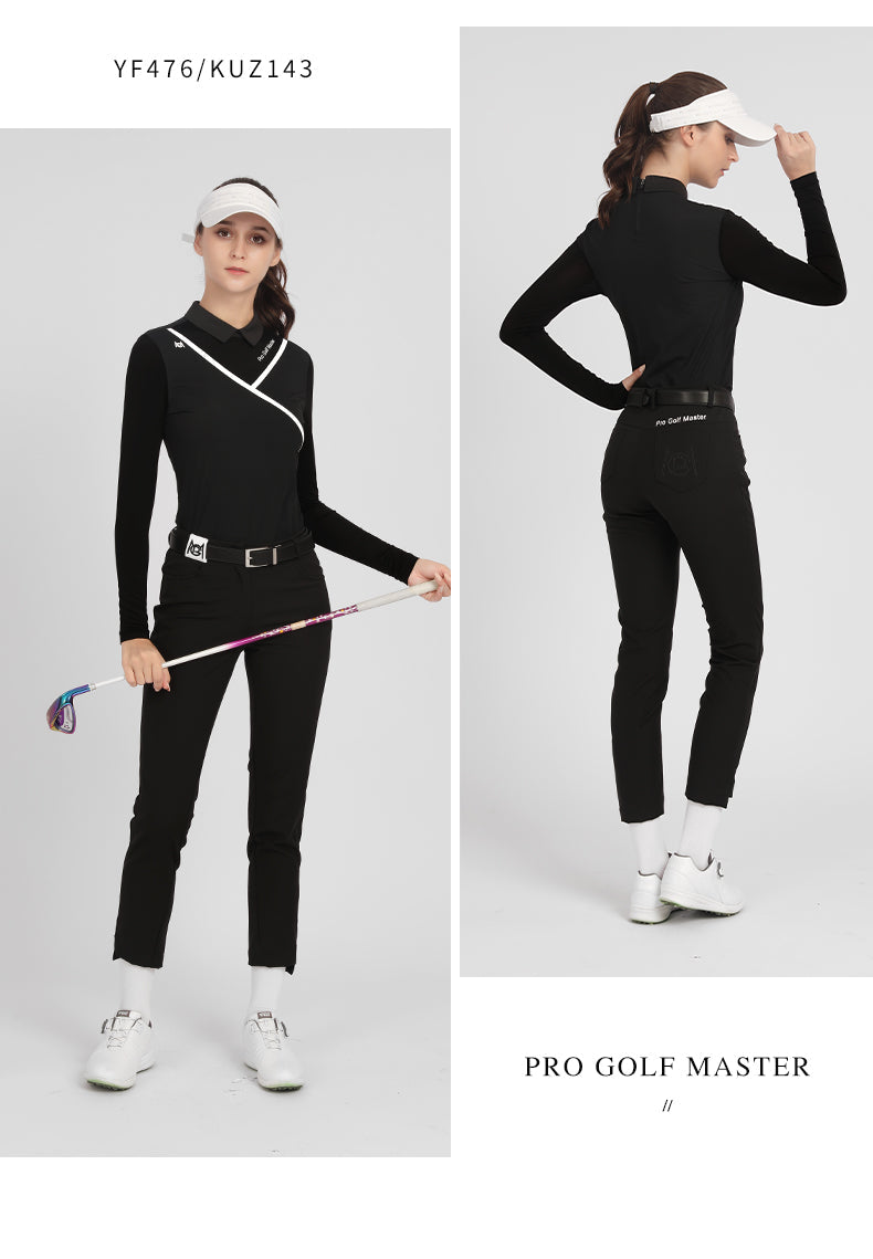 PGM YF476 wholesale oem long sleeve golf polo shirt fashionable golf polo
