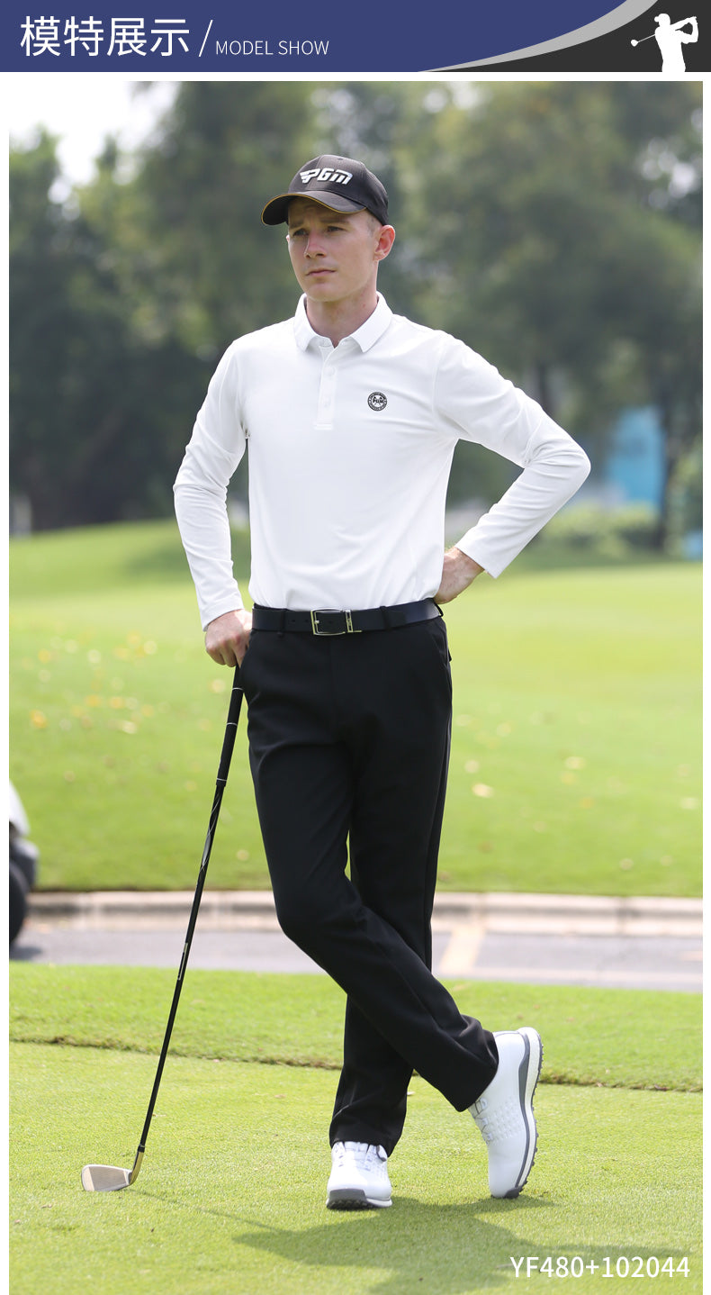 PGM YF480 golf performance polos shirt men long sleeve wholesale golf polo