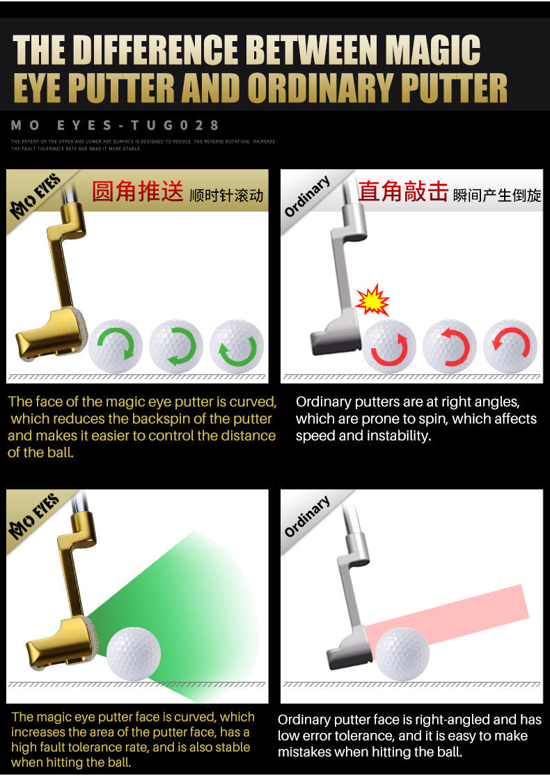 MO EYES II TUG028 Patent Curved Face Design Hollow Of Gravity Blue Club Head Golf Putter