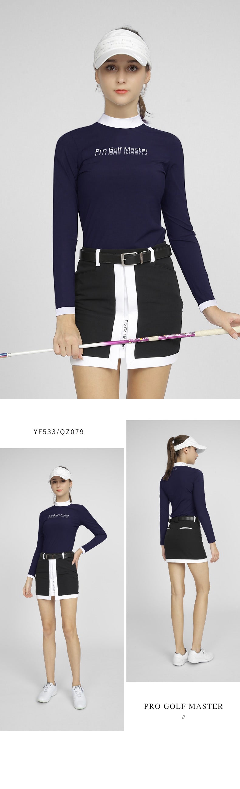 PGM YF533 youth golf long-sleeved women shirts long sleeve polyester spandex golf shirt