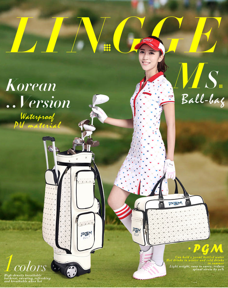 PGM YWB016 PU golf boston bag Large Volume Waterproof Boston Clothing Bag