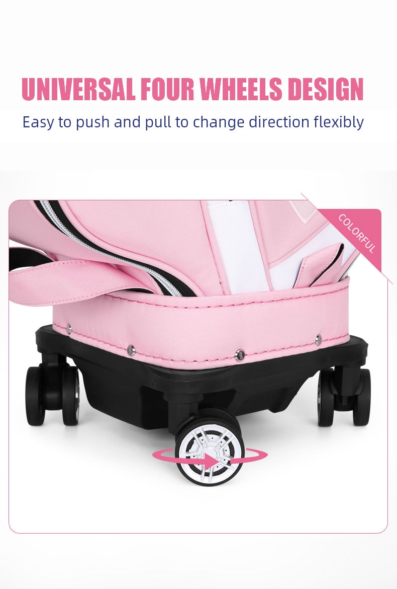 PGM QB135 cute golf bag female golf travel bag pink golf bags with wheel