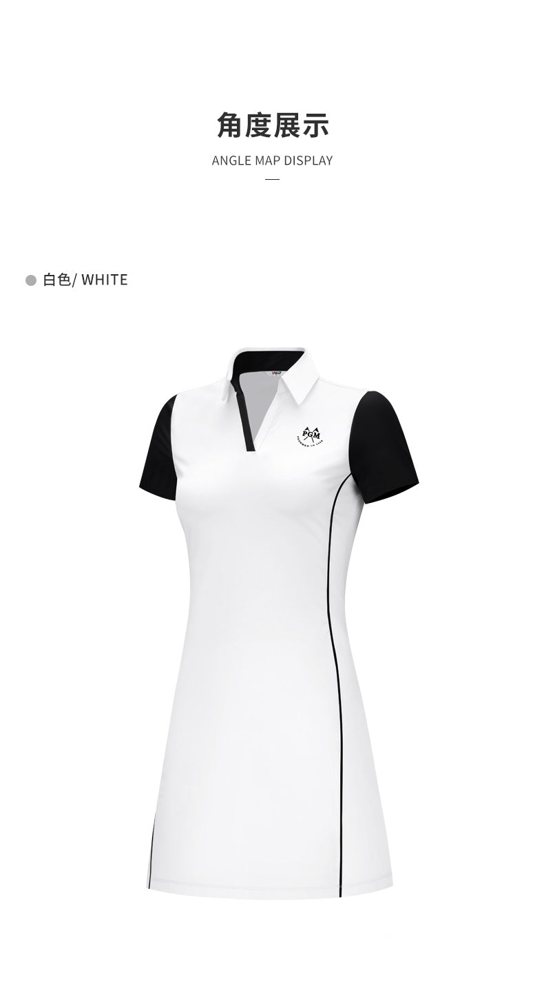 PGM QZ083 golf dress women quick dry custom short sleeve v-neck polo ladies golf dress
