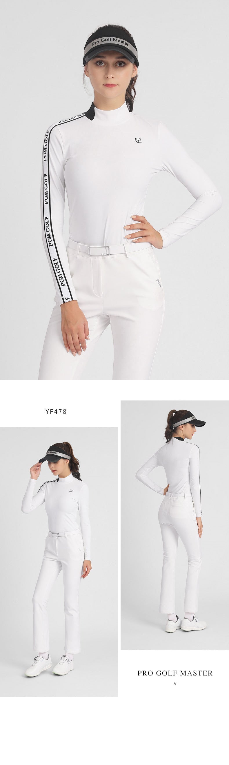 PGM YF478 high quality women long sleeve golf polo shirt custom breathable golf shirt