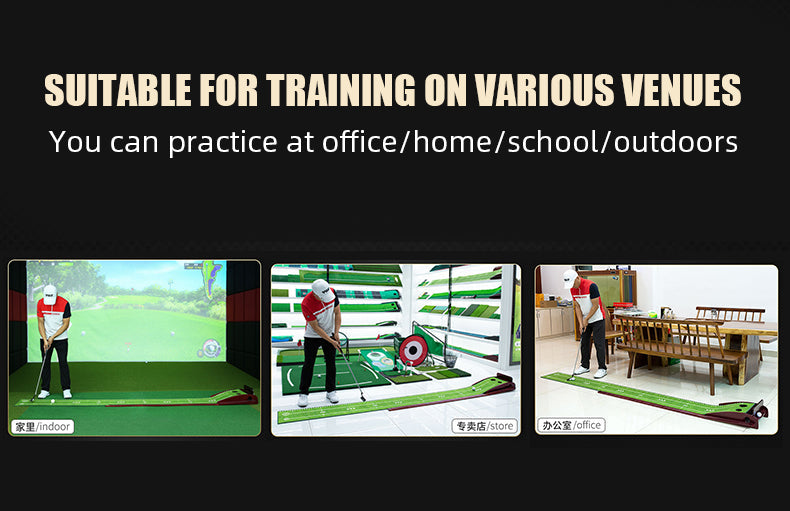 PGM TL024 garden putting practice mat indoor auto return wood golf green mat