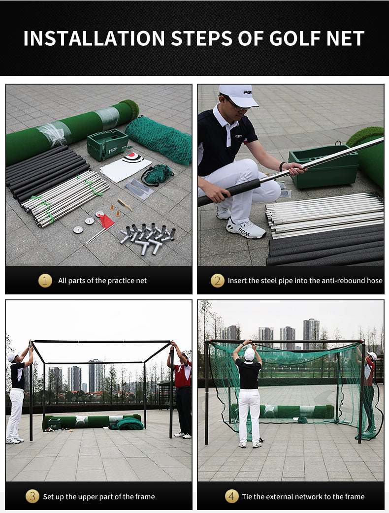 PGM LXW001 factory 3M golf cage training practice net return outdoor heavy duty golf nets for backyard driving