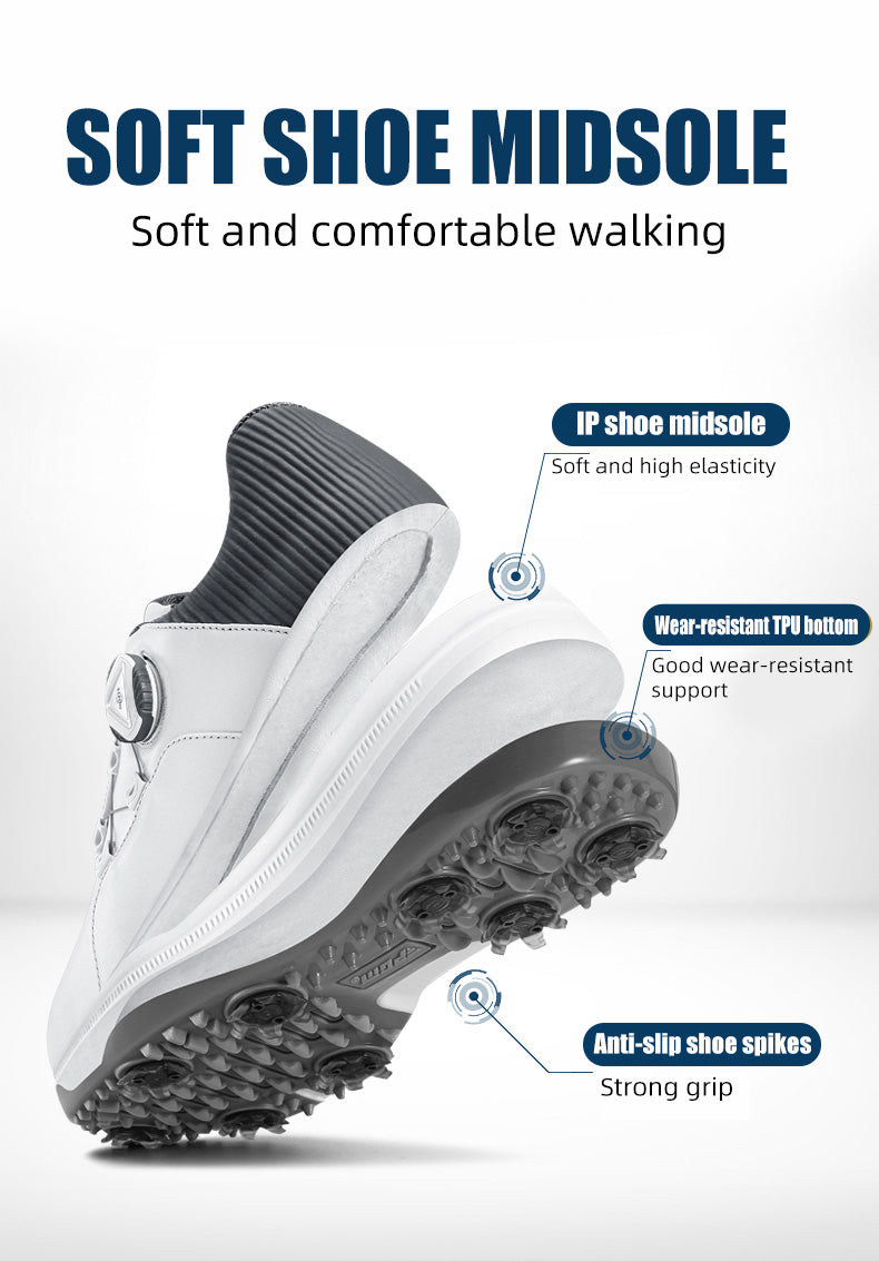 PGM XZ189 mens designer golf shoes manufacturers black waterproof spike golf shoes
