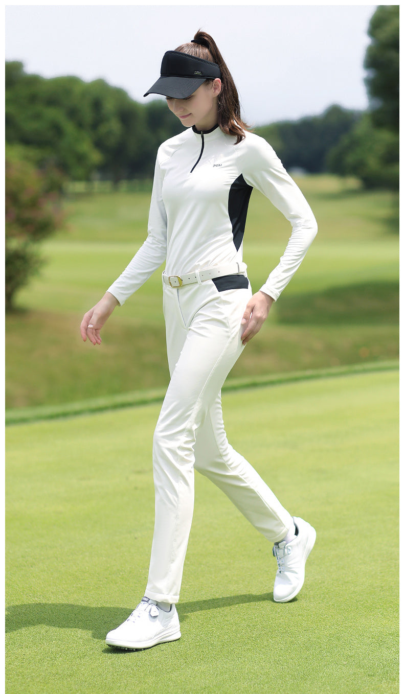 PGM YF421 turtleneck long sleeve golf shirts ladies 1/4 zip super elastic golf shirts