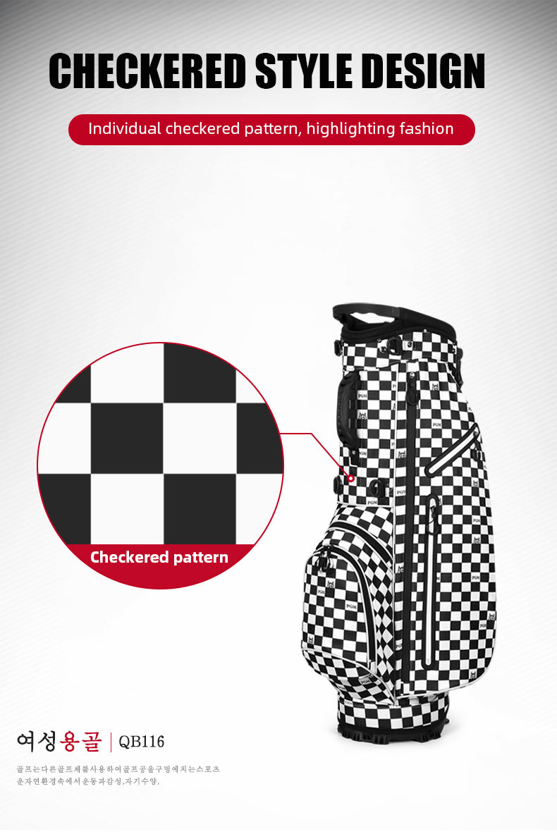 PGM QB116 golf carry stand bag waterproof personalized Korea style plaid golf bag