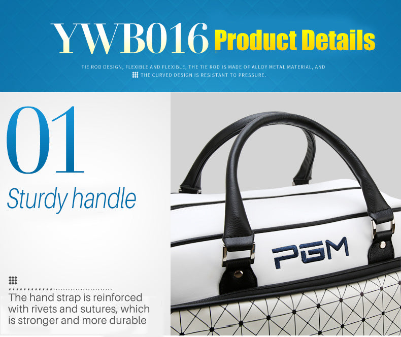 PGM YWB016 PU golf boston bag Large Volume Waterproof Boston Clothing Bag