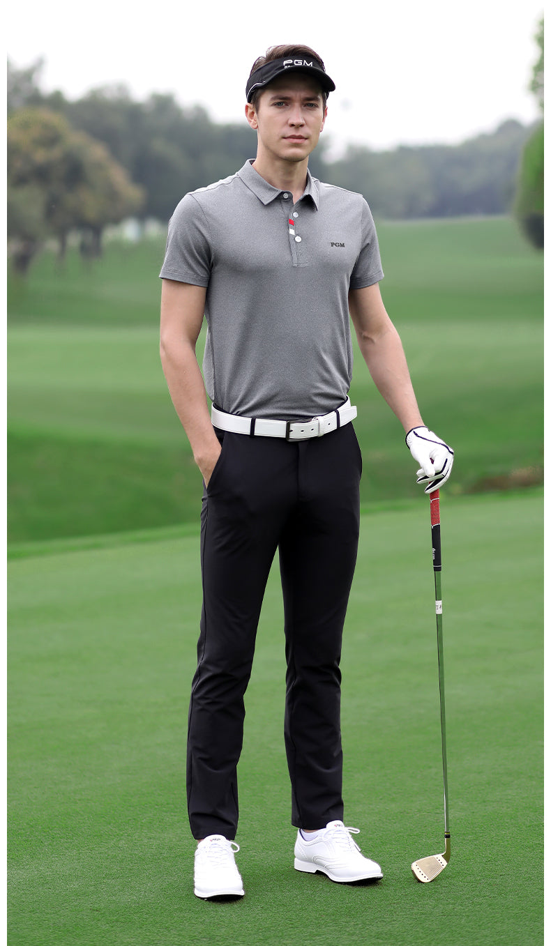 PGM YF441 mens polo golf shirts polyester spandex fashion performance golf shirts