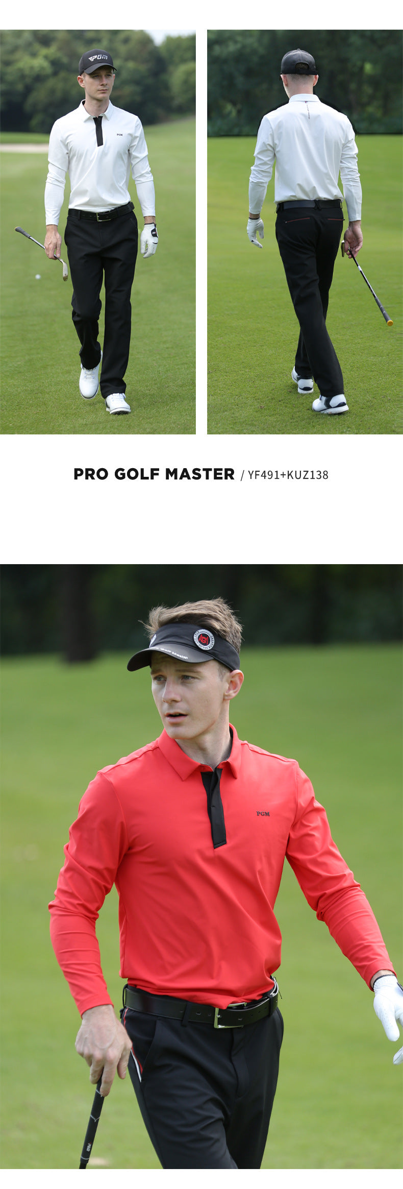 PGM YF491 men polo shirts plain golf polo blank t shirt long sleeve odm golf polo