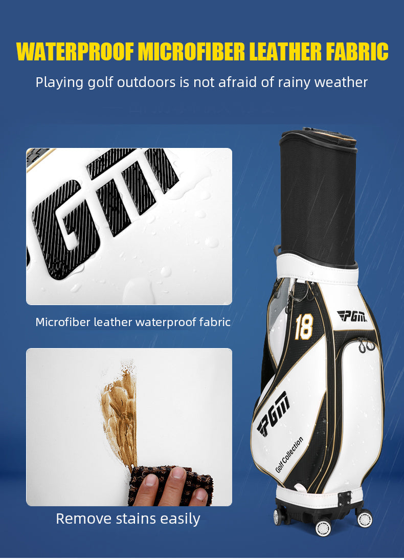 PGM QB100 golf flight travel bag premium microfiber leather waterproof golf bag