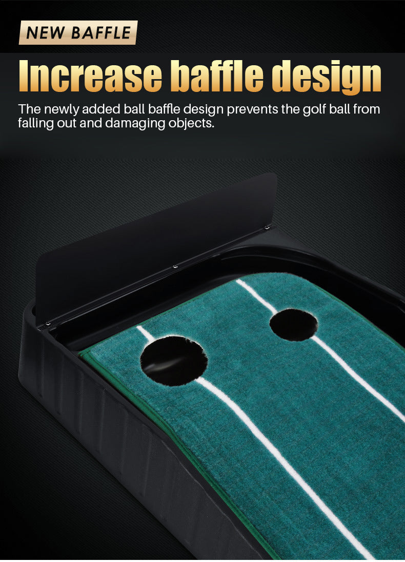 PGM TL023 Aiming line-Carpet Golf Putting Mat Ball Return Track Baffle Black Plastic Frame Indoor Outdoor