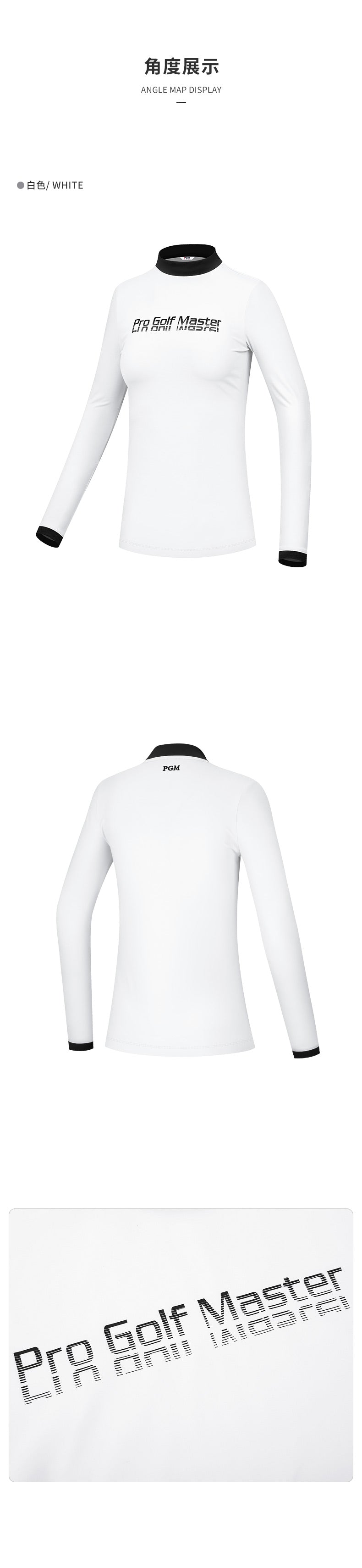PGM YF533 youth golf long-sleeved women shirts long sleeve polyester spandex golf shirt