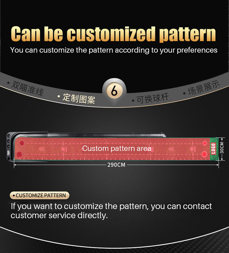 PGM TL020 Black Plastic Frame Indoor Golf Putting Mat With Ball Return Rail-Carpet