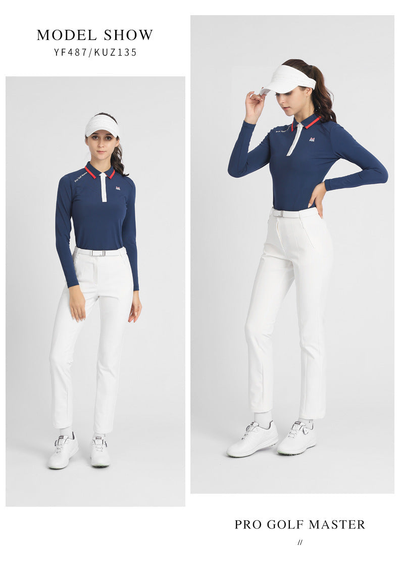 PGM YF487 ladies long sleeve golf polo moisture wicking woman golf polo