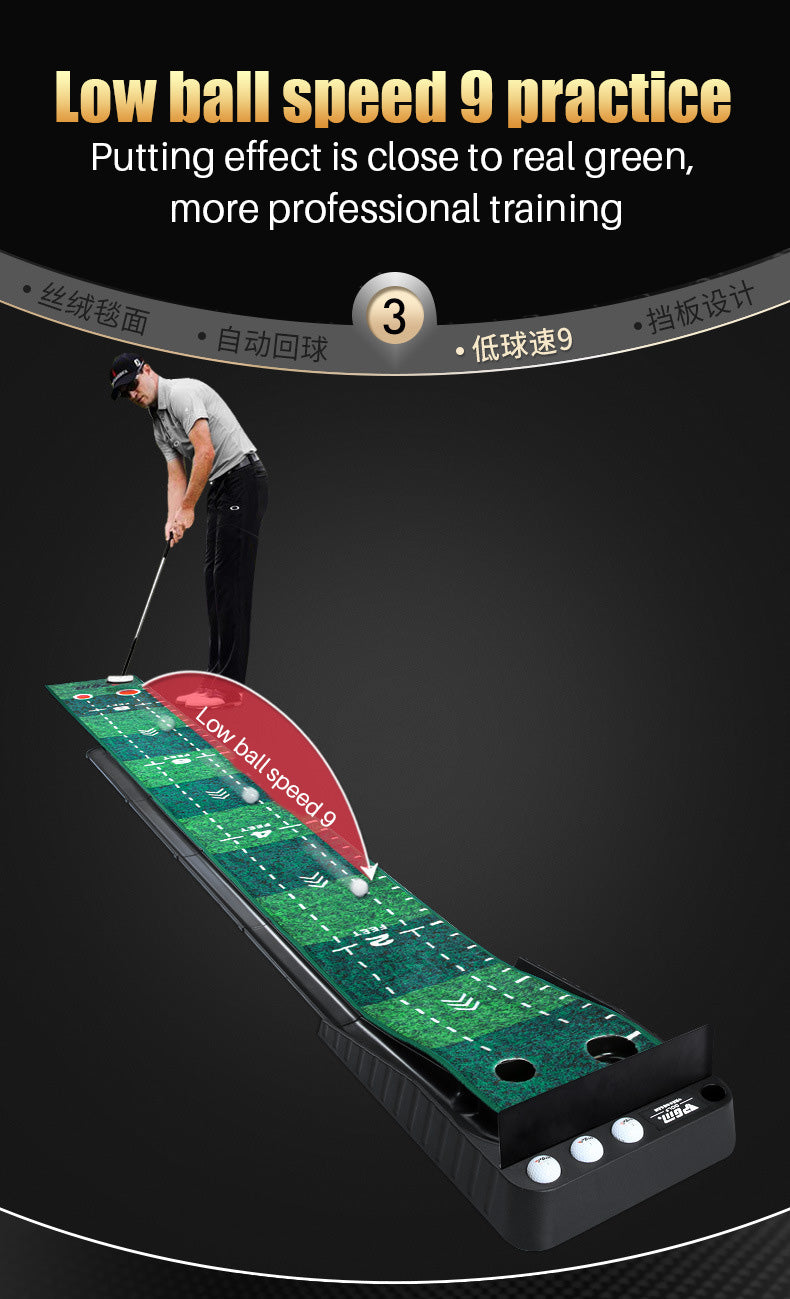 PGM TL021 Wholesale Professional Black Plastic Frame Indoor Outdoor Golf Putting Mat With Ball Return-Carpet