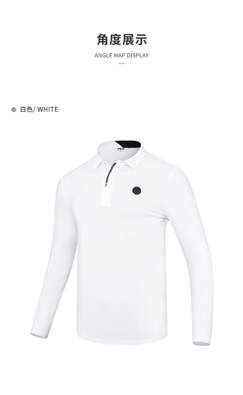 PGM YF527 luxury brand golf polo custom high quality winter long sleeve black golf polo