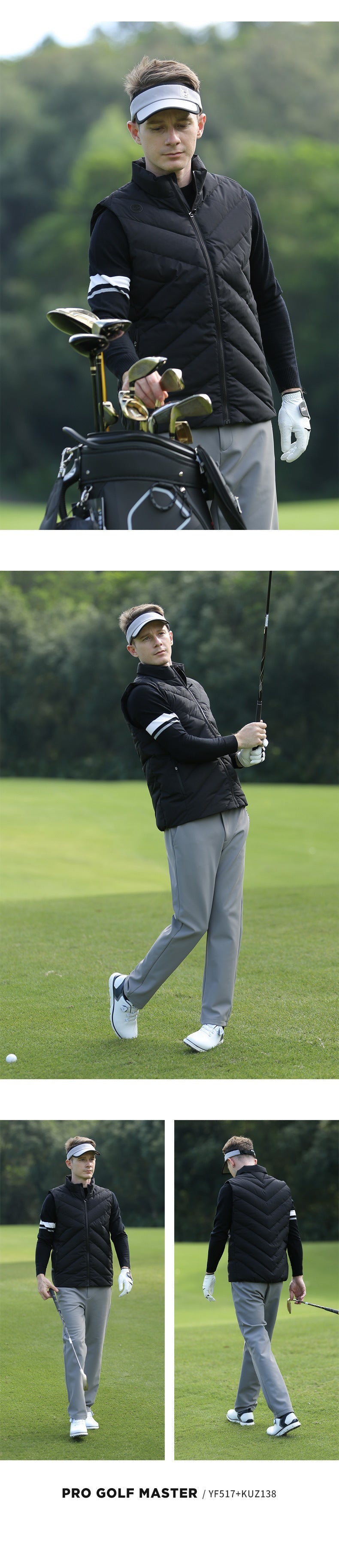 PGM YF517 full zip mens golf jacket duck down mens winter golf vest