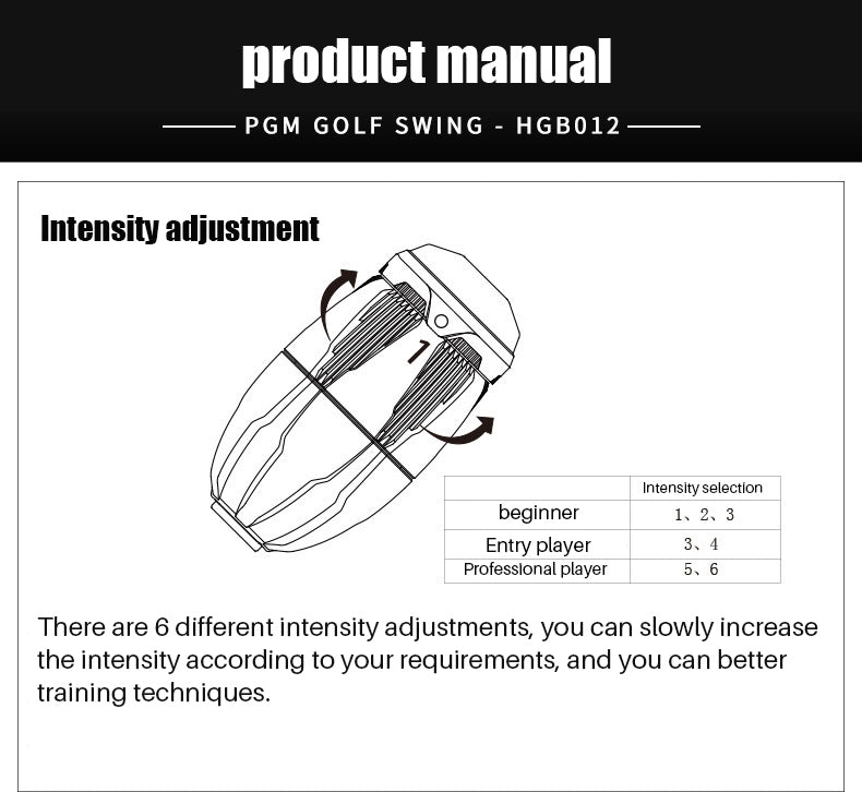 PGM HGB012 Hot Sale Golf swing practice stick swing bar adjustable gear golf swing trainer