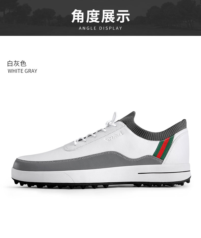 PGM XZ184 brand black golf shoes waterproof custom spike less golf shoes men