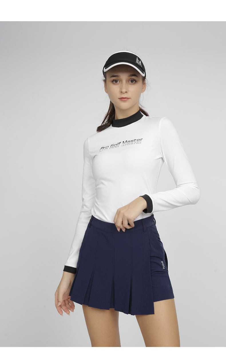 PGM QZ081 breathable womens golf dress spandex polyester ladies pleated golf dress