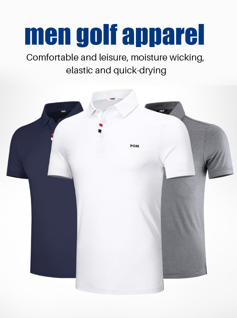 PGM YF441 mens polo golf shirts polyester spandex fashion performance golf shirts