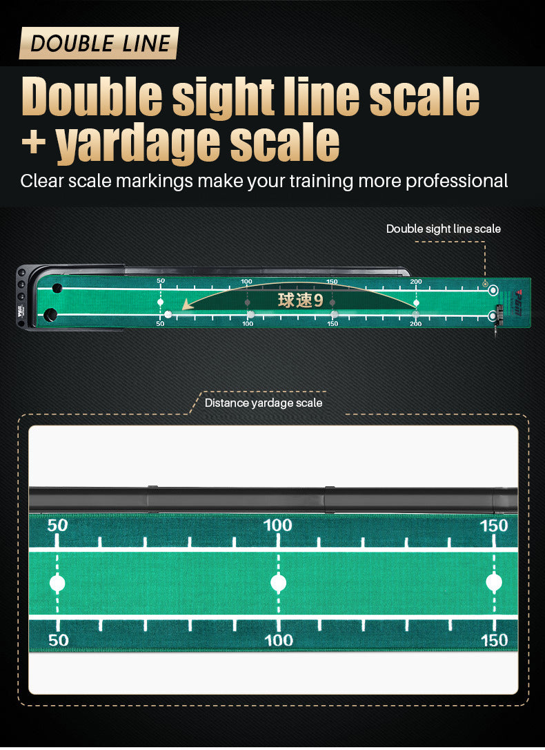 PGM TL019 indoor putting mat with ball-rollback practice golf putting mat