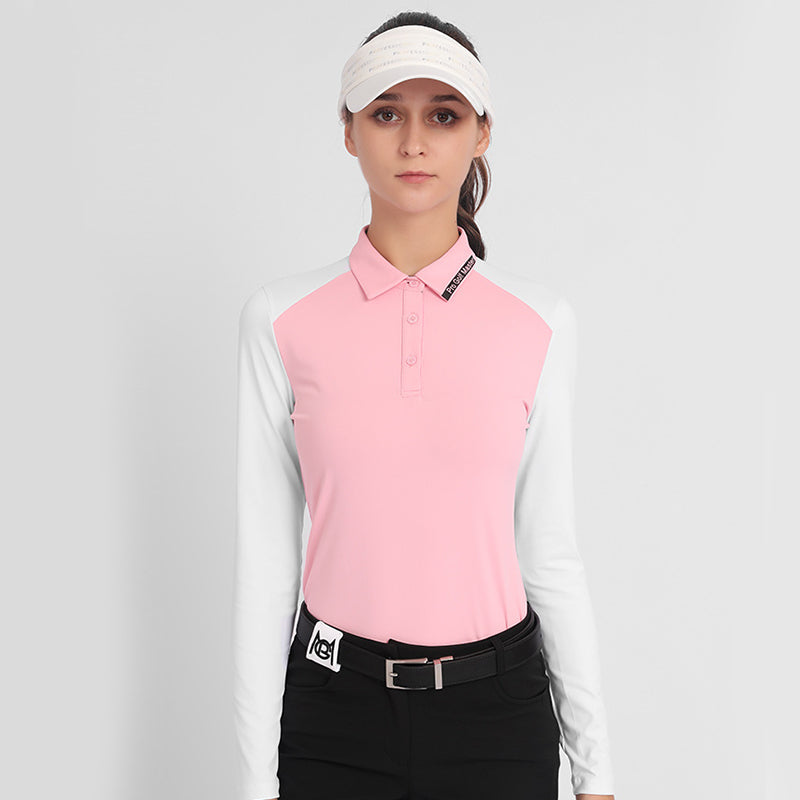 PGM YF515 custom golf shirt women slim fit polo shirt long sleeve luxury golf polos