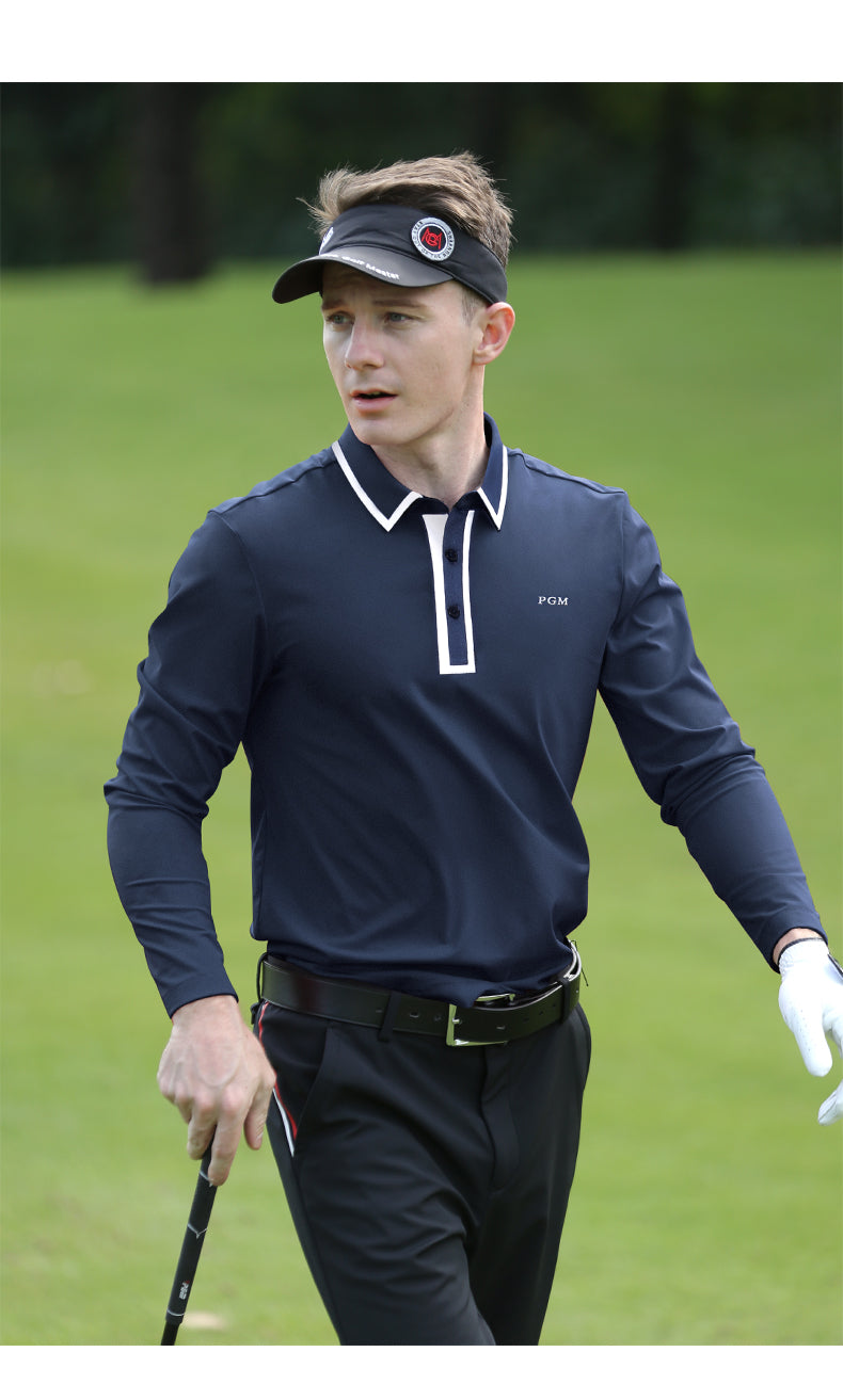PGM YF526 long sleeve men plain golf polos t shirt custom polo shirt for men