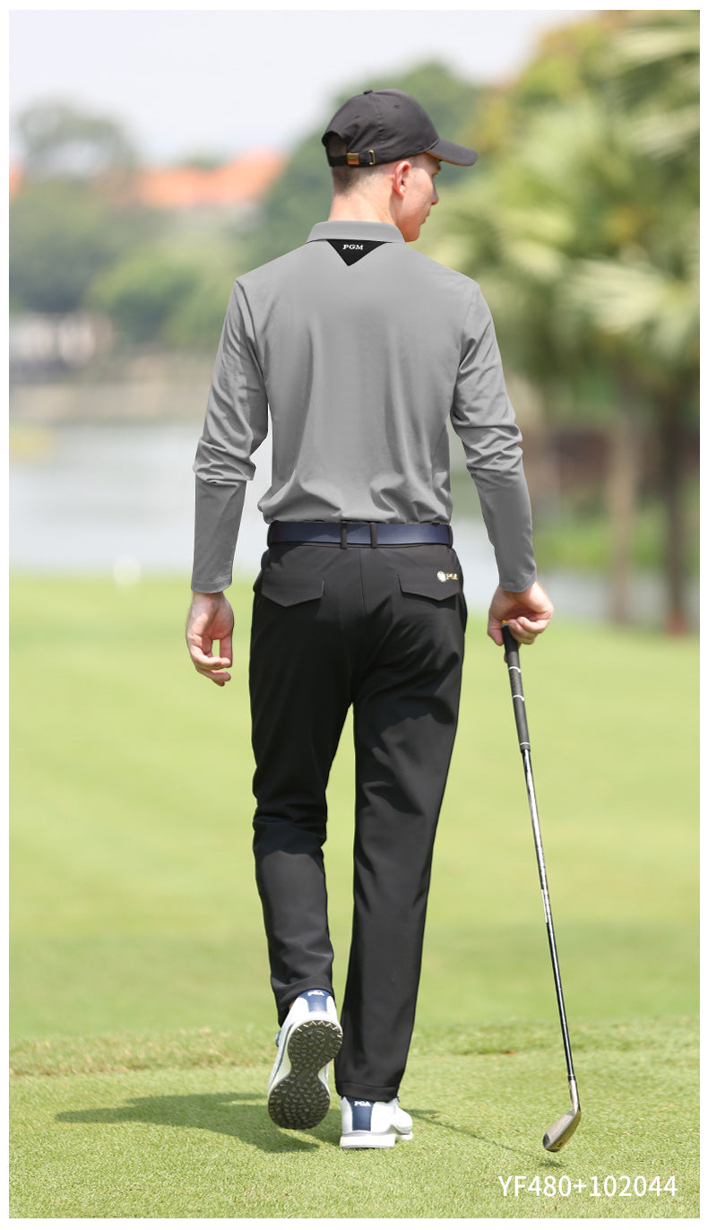 PGM YF480 golf performance polos shirt men long sleeve wholesale golf polo