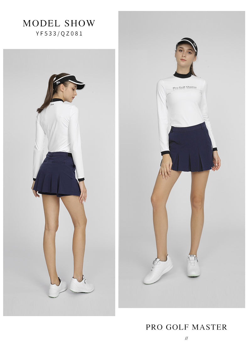 PGM QZ081 breathable womens golf dress spandex polyester ladies pleated golf dress