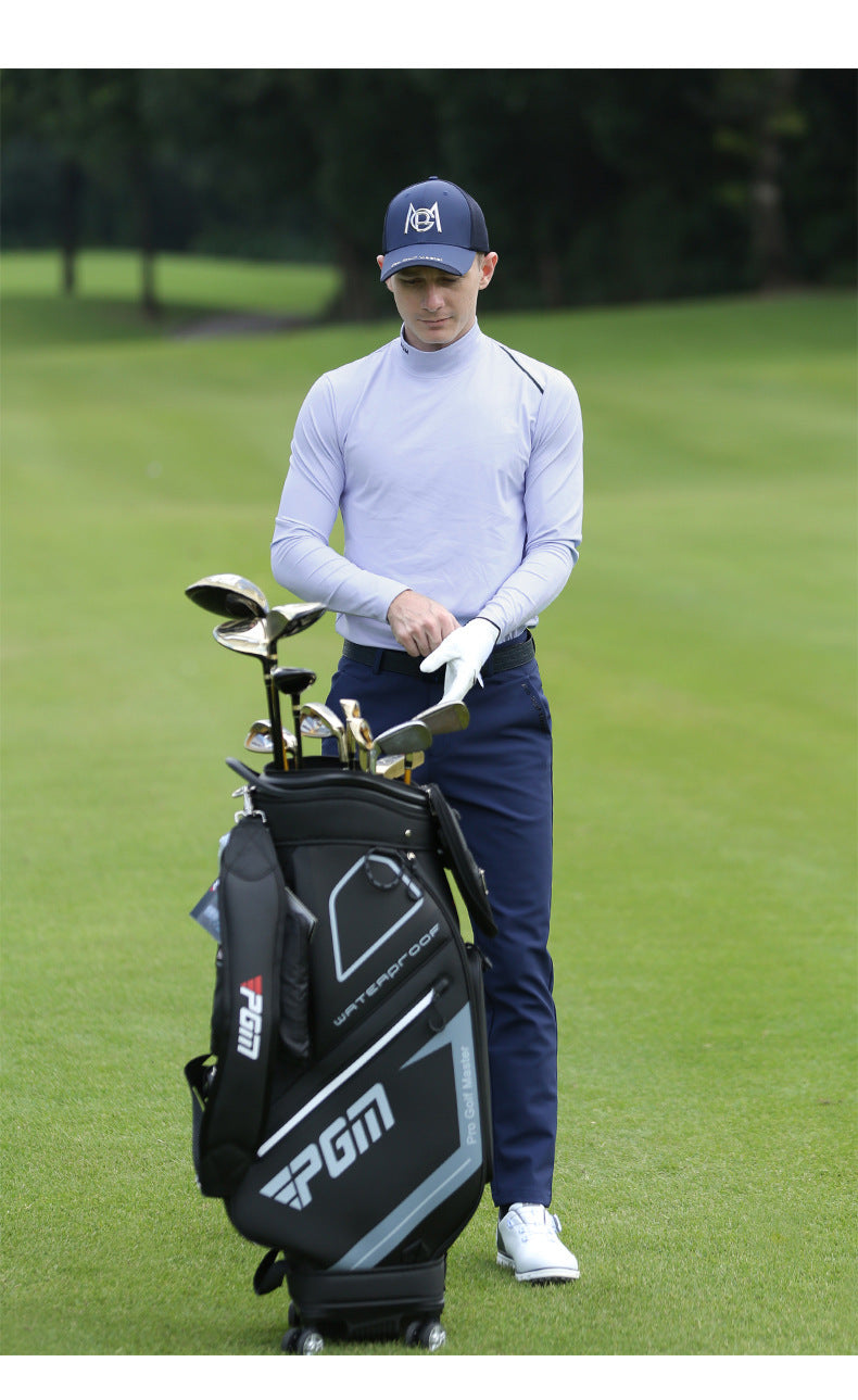 PGM YF490 men plain white golf shirts high quality long sleeve golf shirt