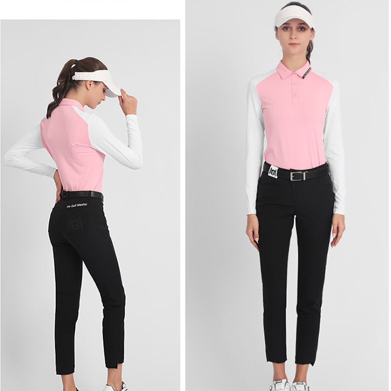 PGM YF515 custom golf shirt women slim fit polo shirt long sleeve luxury golf polos