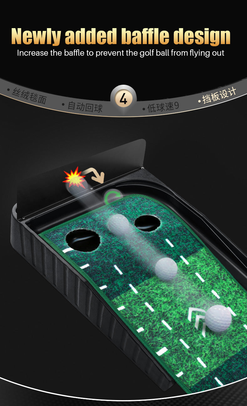 PGM TL021 Wholesale Professional Black Plastic Frame Indoor Outdoor Golf Putting Mat With Ball Return-Carpet