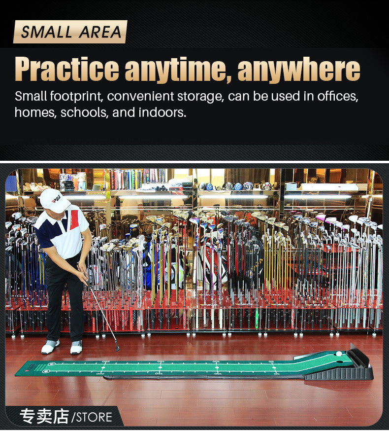 PGM TL019 indoor putting mat with ball-rollback practice golf putting mat