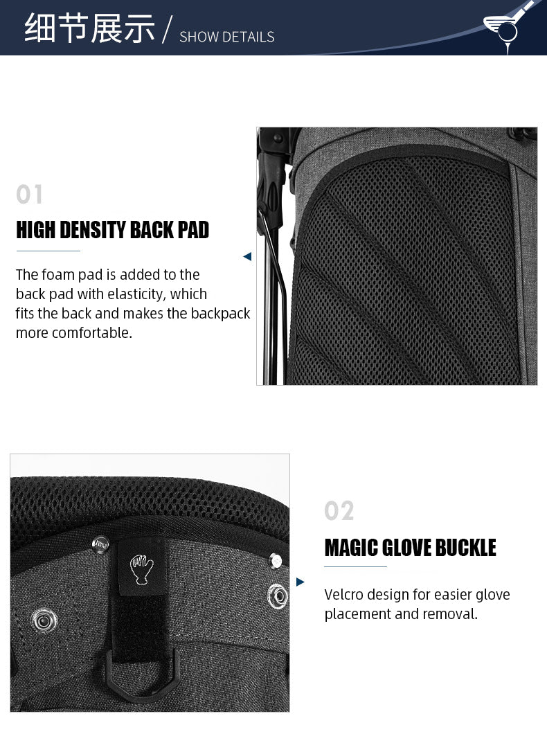 PGM QB092 custom golf stand bag quality lightweight stand golf bag with strap