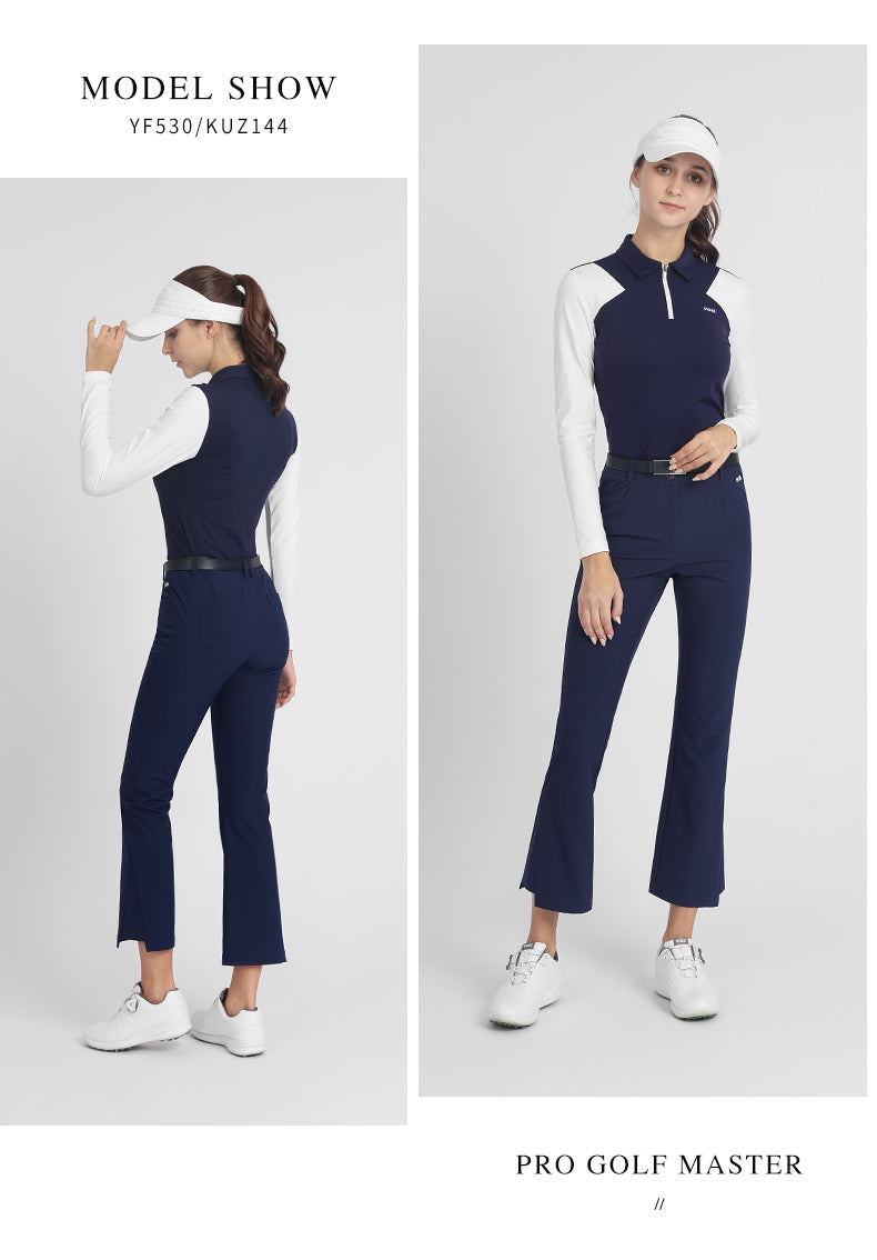 PGM KUZ144 women long golf pants polyester black golf pants