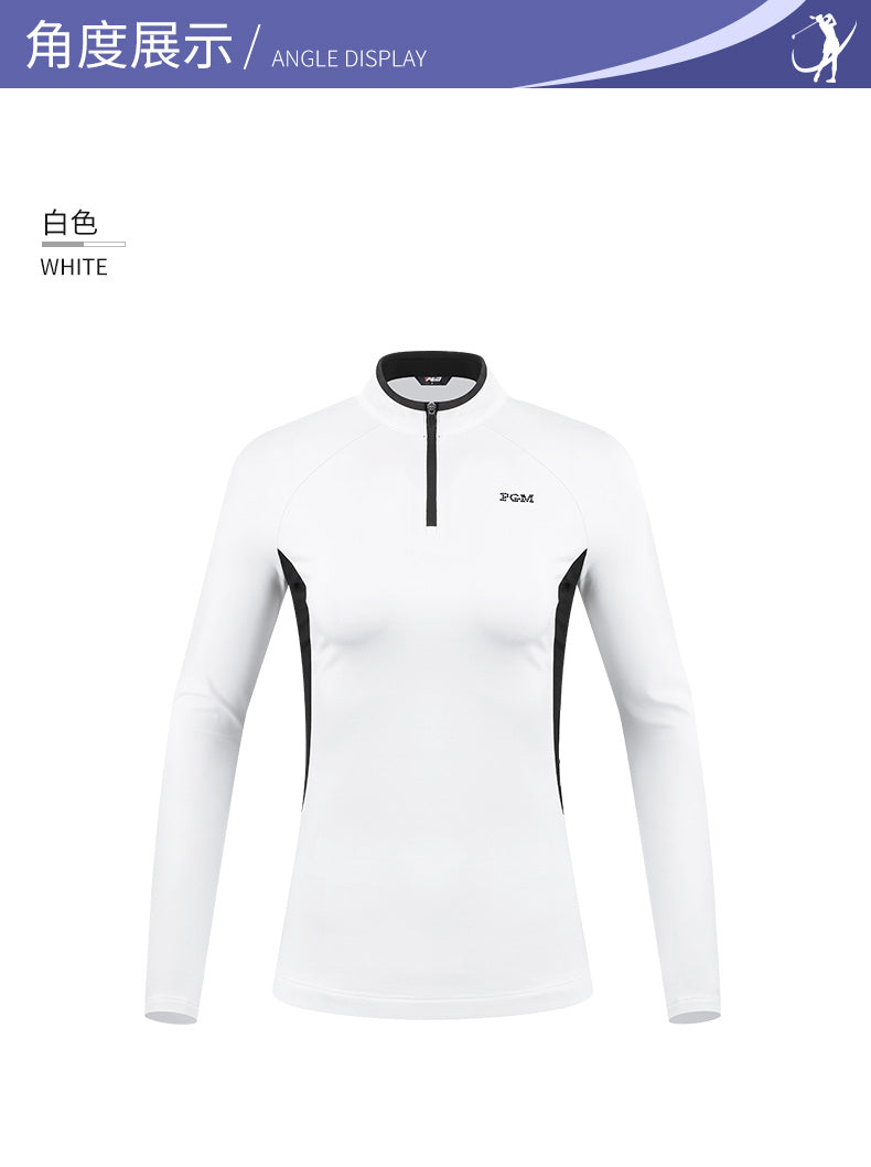 PGM YF421 turtleneck long sleeve golf shirts ladies 1/4 zip super elastic golf shirts