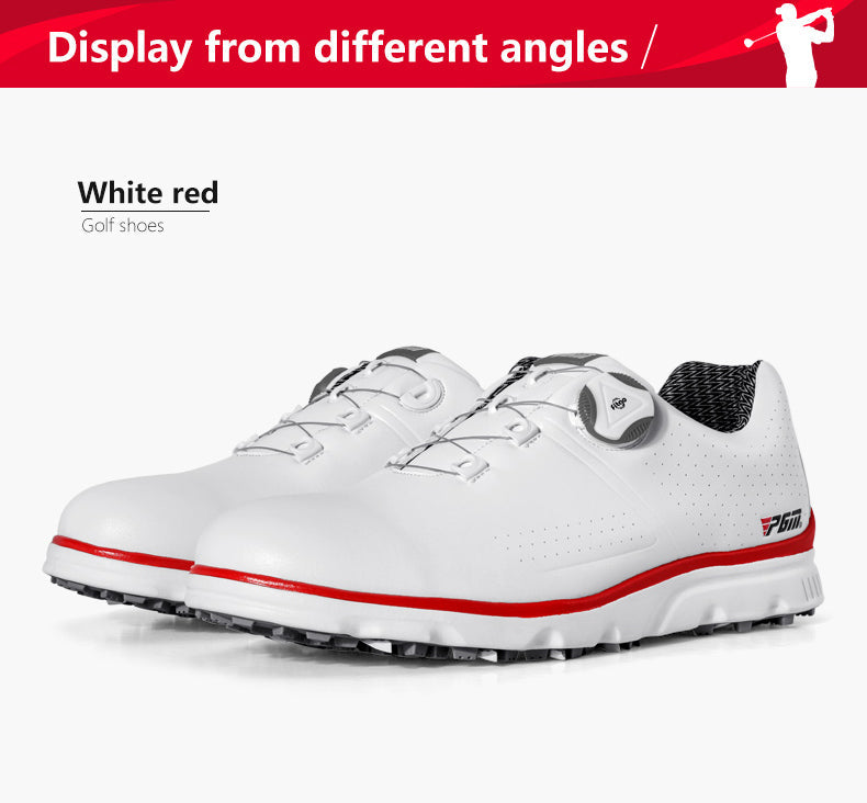 PGM XZ166 white mens golf shoes waterproof spike less golf shoes