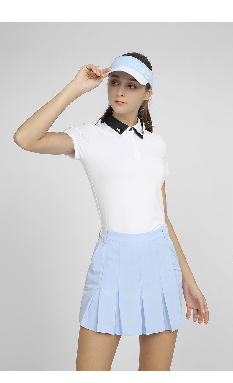 PGM QZ081 breathable womens golf dress spandex polyester ladies pleated golf dress