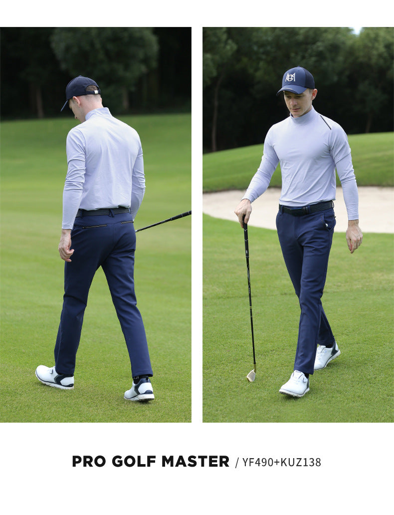 PGM YF490 men plain white golf shirts high quality long sleeve golf shirt