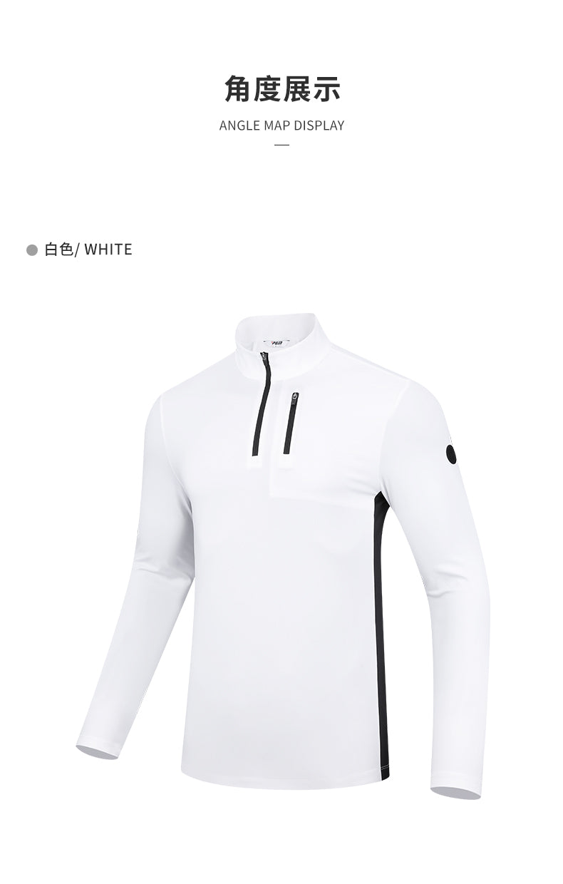 PGM YF522 men golf t shirt high quality zip collar custom long sleeves mens golf shirts
