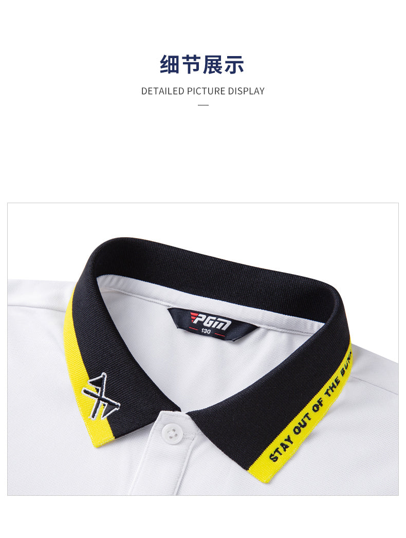 PGM YF494 quick-dry golf polo shirt long sleeve golf polo shirt juniors kids boys golf shirt