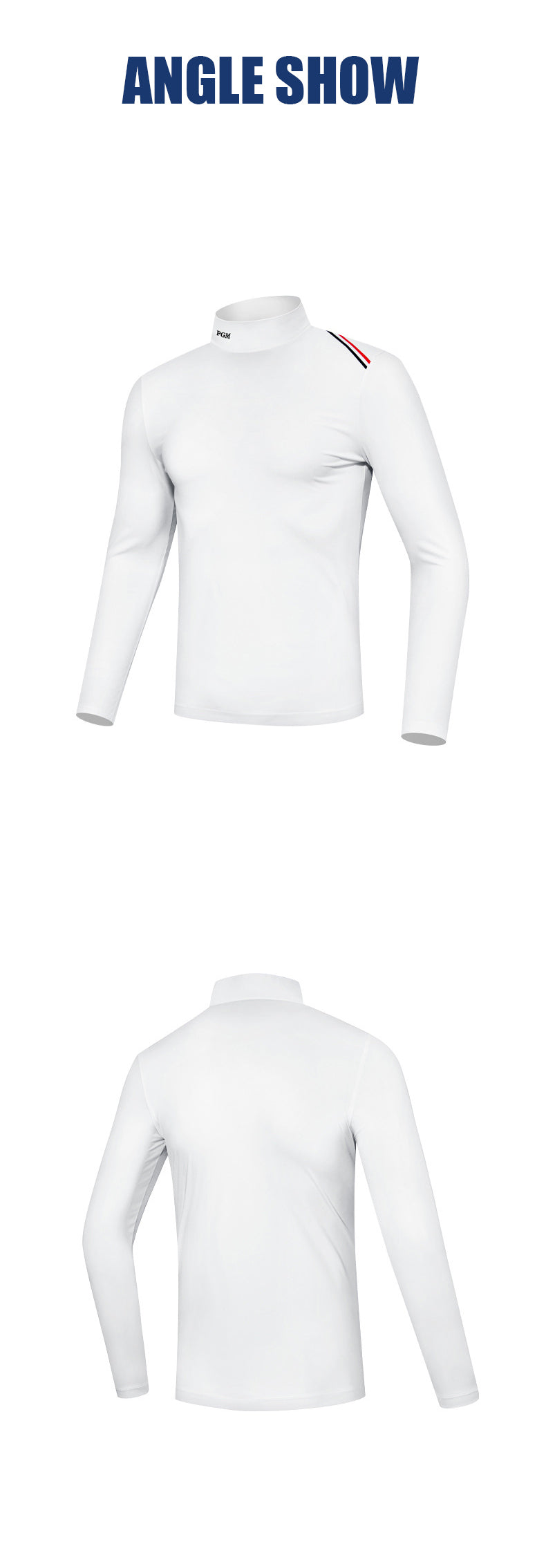 PGM YF490 men plain white golf shirts high quality long sleeve golf shirt