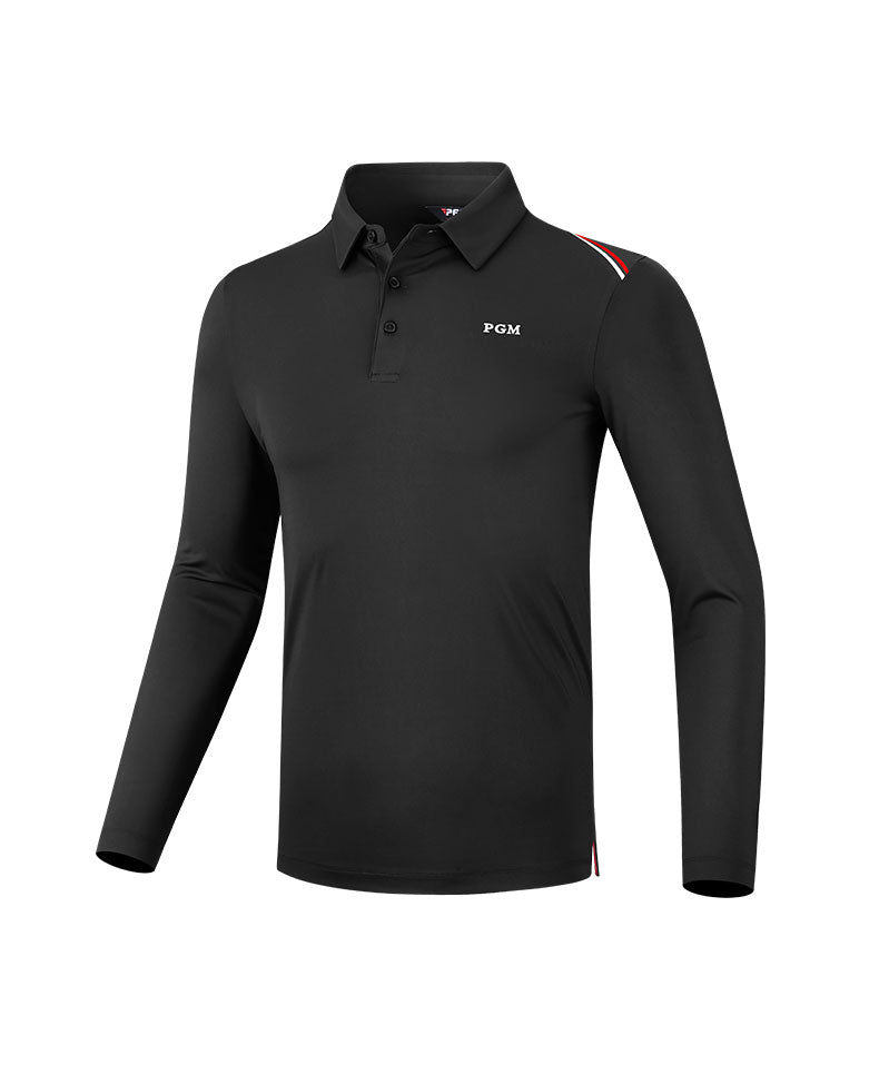 PGM YF489 long sleeve golf polo shirt sportswear white fashionable men lapel golf polo